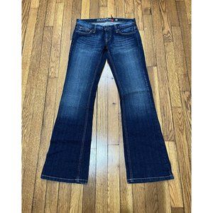 Guess Foxy Flare Jeans Womens 27 Blue Dark Wash Stretch Denim Low…